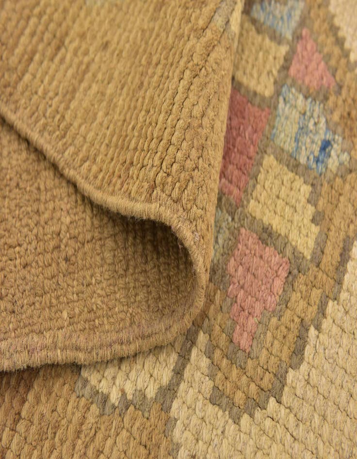 Detail image of 3' 10 x 11' 3 Hand Knotted Oushak Wool Runner Rug