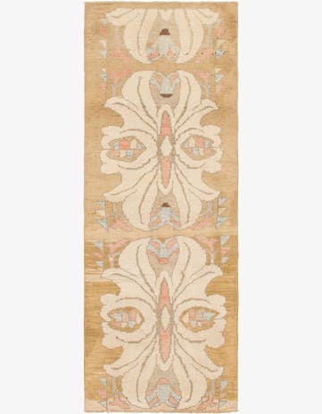 3' 10 x 11' 3 Hand Knotted Oushak Wool Runner Rug