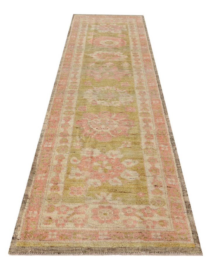 Detail image of 2' 9 x 10' 3 Hand Knotted Oushak Wool Runner Rug