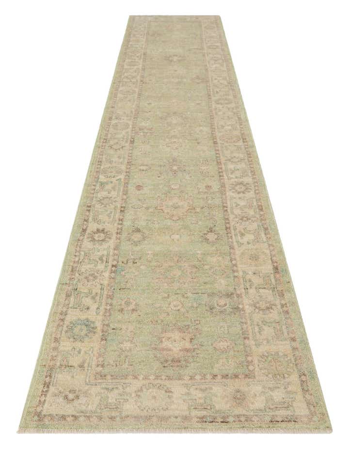 2' 9 x 13' 8 Hand Knotted Oushak Wool Runner Rug