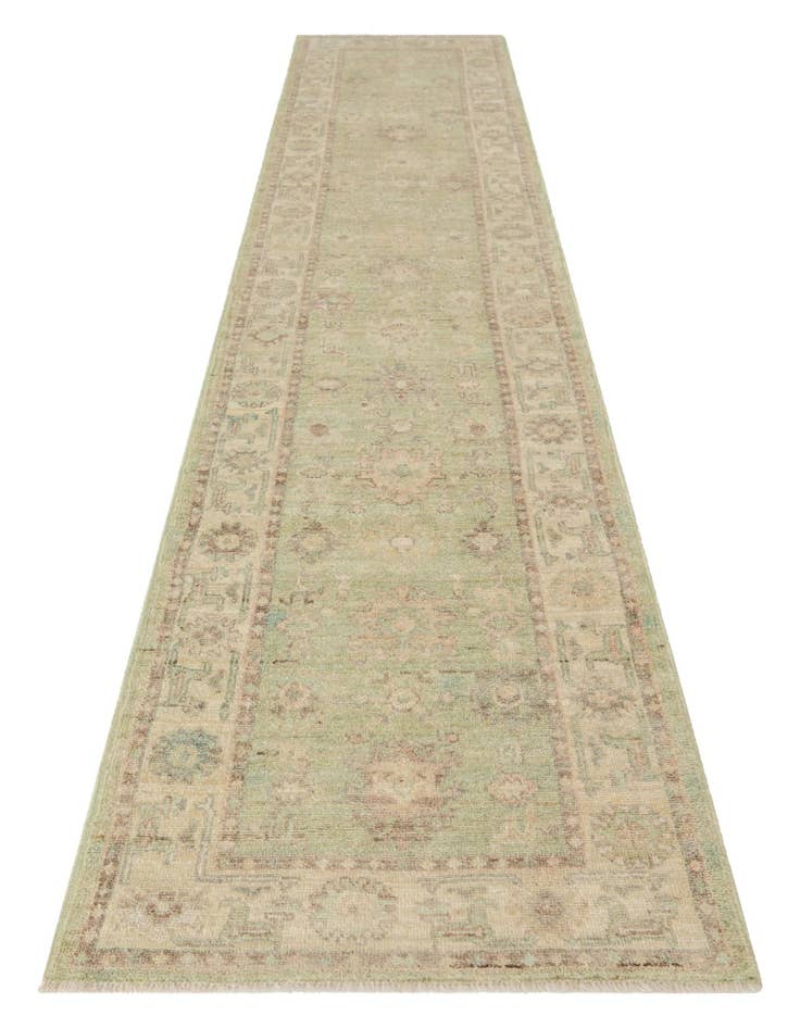Detail image of 2' 9 x 13' 8 Hand Knotted Oushak Wool Runner Rug