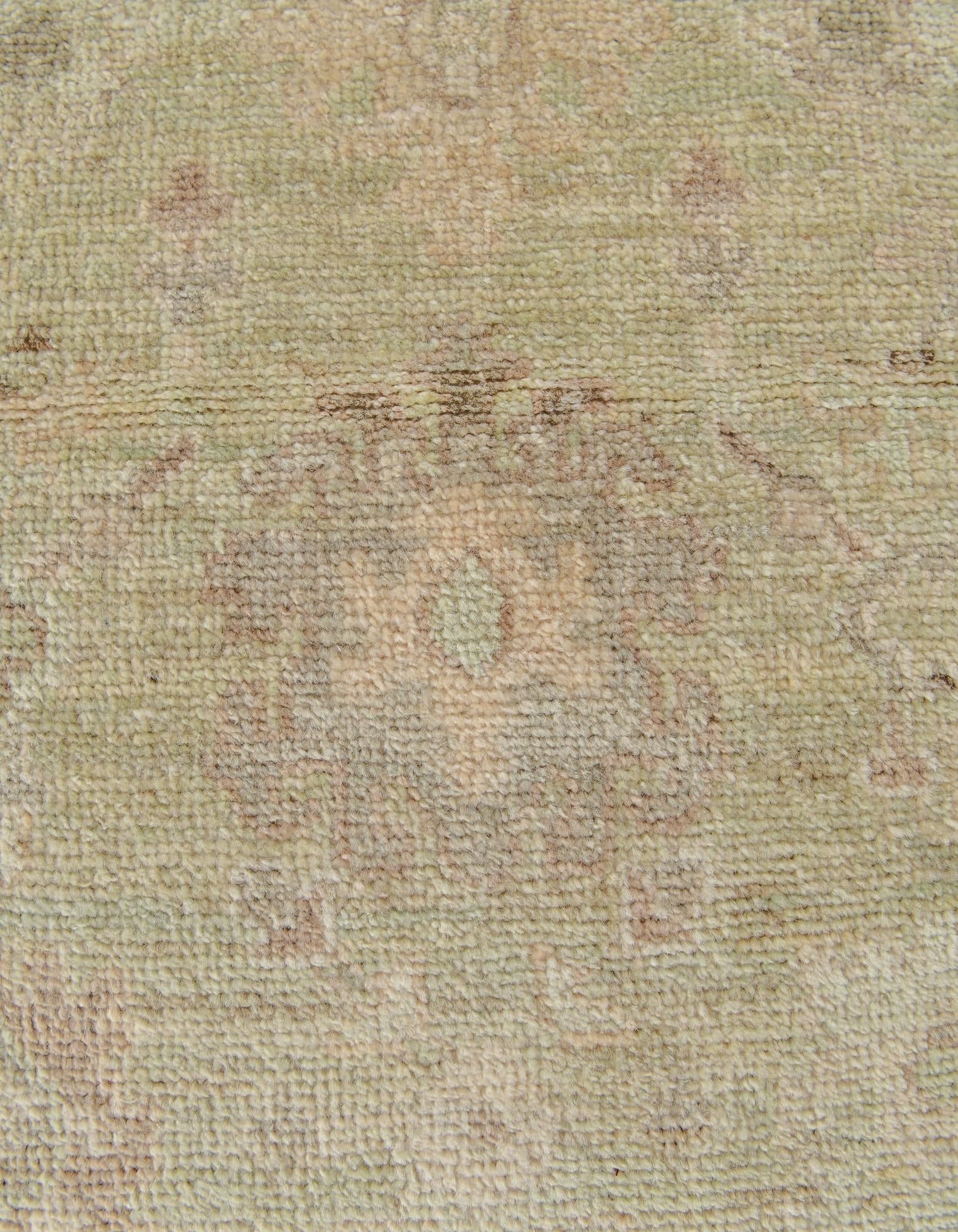 2' 9 x 13' 8 Hand Knotted Oushak Wool Runner Rug