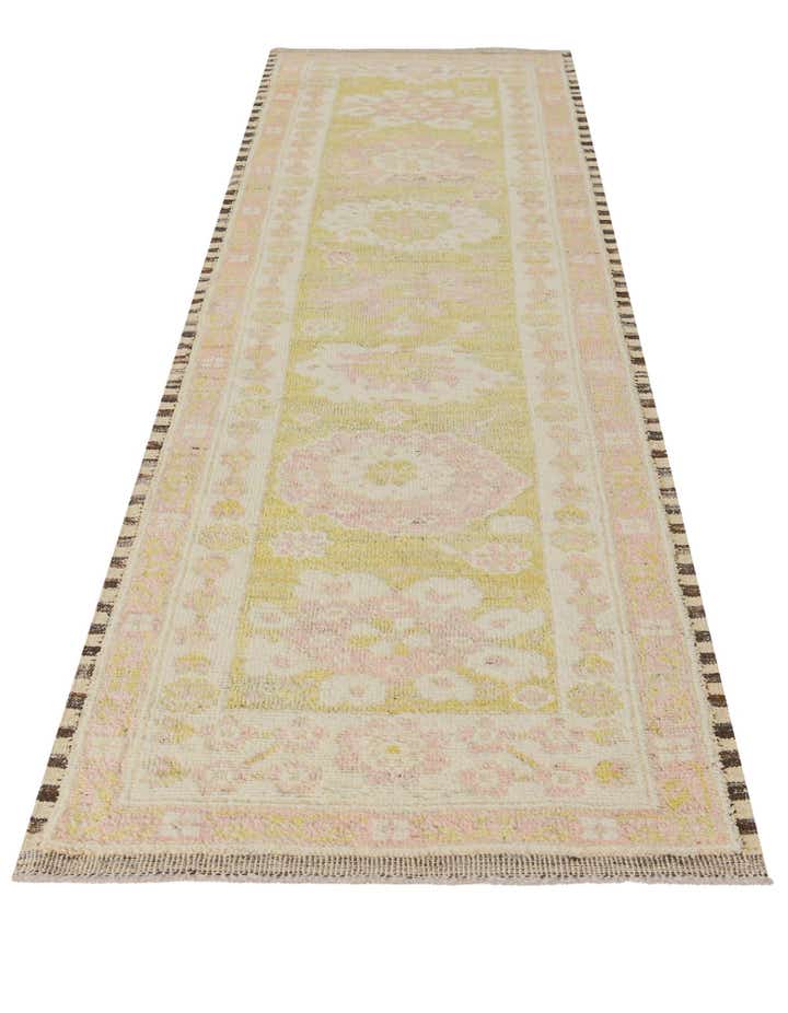 2' 8 x 10' 2 Hand Knotted Oushak Wool Runner Rug