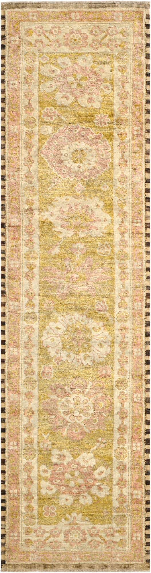 2' 8 x 10' 2 Hand Knotted Oushak Wool Runner Rug