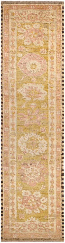 Detail image of 2' 8 x 10' 2 Hand Knotted Oushak Wool Runner Rug