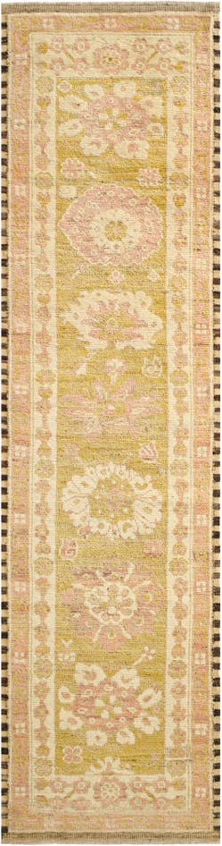 Detail image of 2' 8 x 10' 2 Hand Knotted Oushak Wool Runner Rug