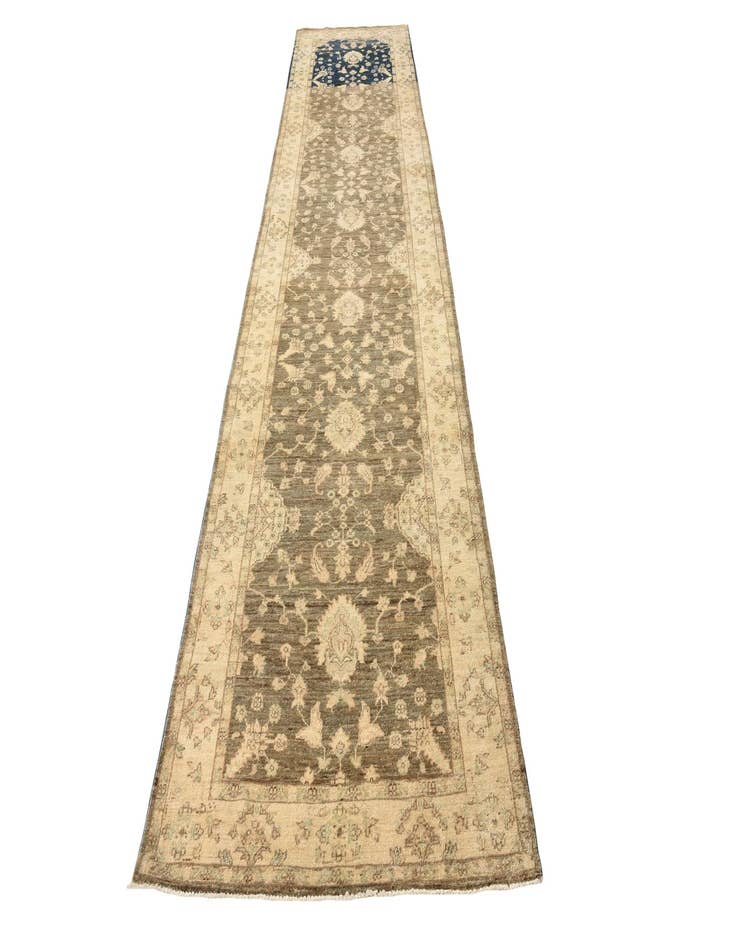 Detail image of 3' 3 x 14' 4 Hand Knotted Peshawar Ziegler Runner Rug