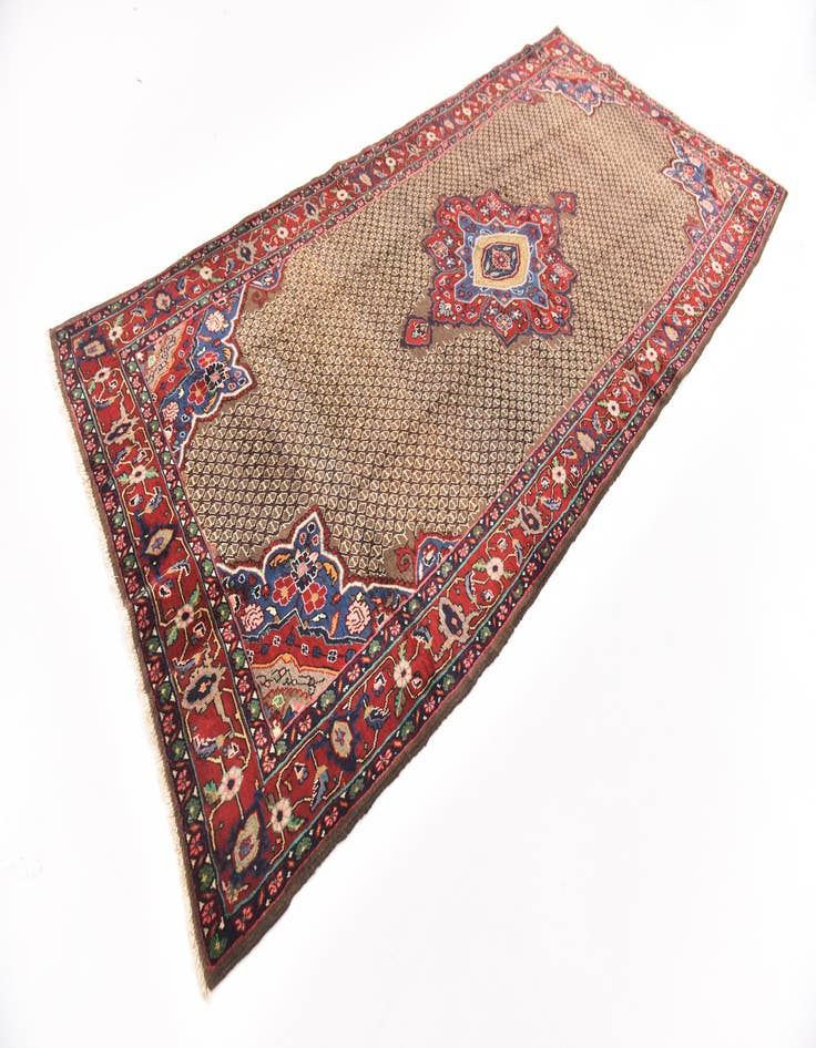 Detail image of 5' x 10' 2 Hand Knotted Songhor Persian Wool Runner Rug