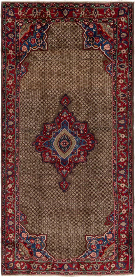 Detail image of 5' x 10' 2 Hand Knotted Songhor Persian Wool Runner Rug