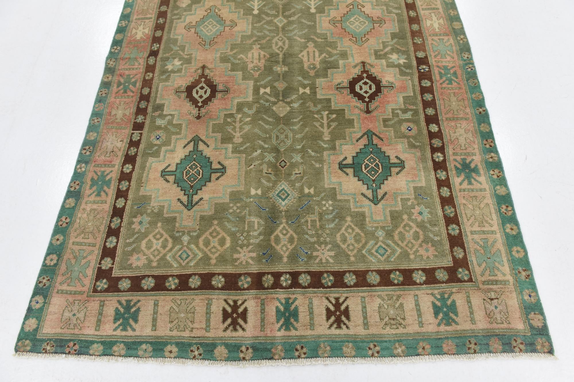5' x 11' 3 Hand Knotted Ultra Vintage Persian Wool Runner Rug