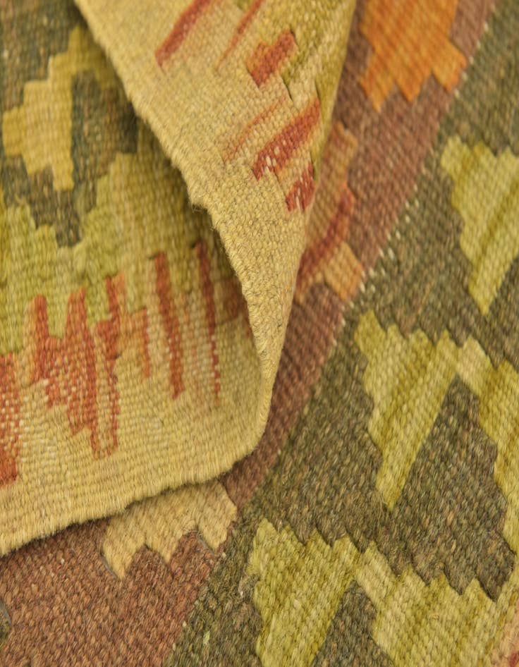 Detail image of 3' x 3' 5  Hand Woven Kilim Maymana Wool Square Rug