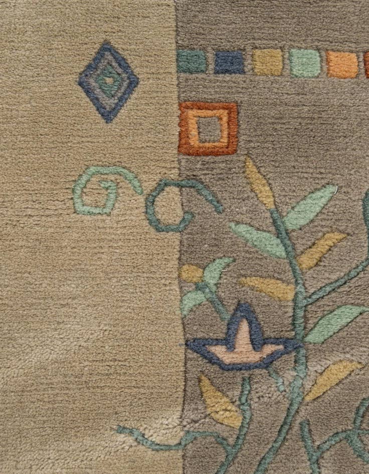 Detail image of 6' 8 x 6' 11  Hand Knotted Nepal Wool Square Rug