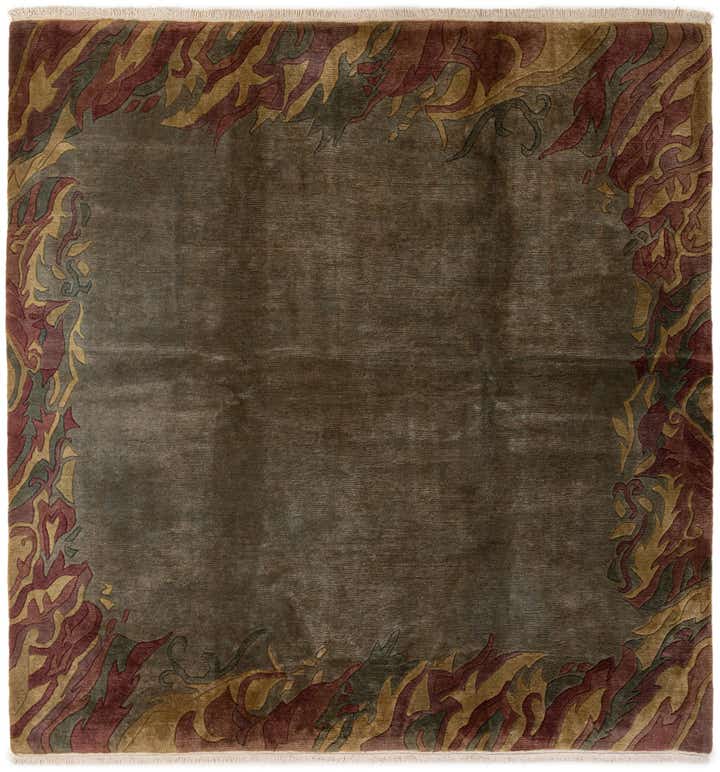 8' 6 x 8' 6 Hand Knotted Nepal Wool Square Rug