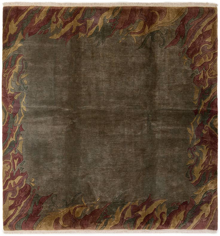 Detail image of 8' 6 x 8' 6 Hand Knotted Nepal Wool Square Rug