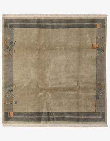 6' 8 x 6' 11 Hand Knotted Nepal Wool Square Rug