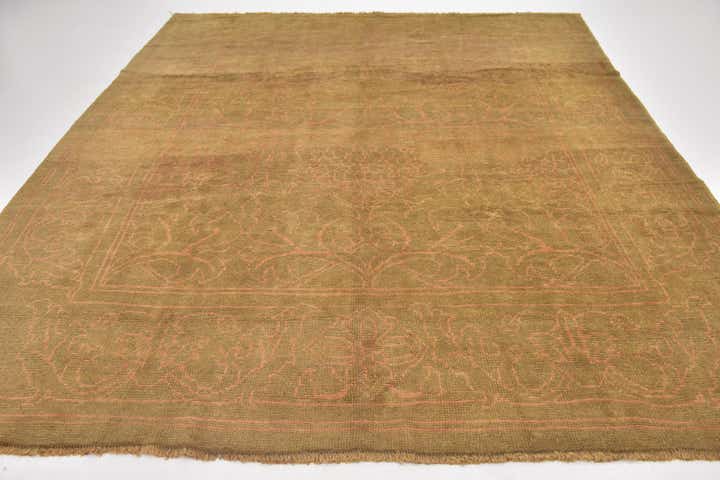 9' 2 x 10' 5 Hand Knotted Oushak Wool Square Rug