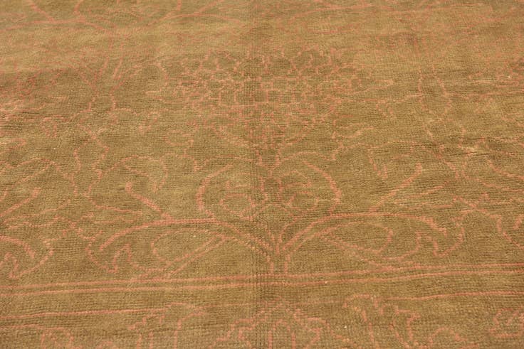 Detail image of 9' 2 x 10' 5 Hand Knotted Oushak Wool Square Rug