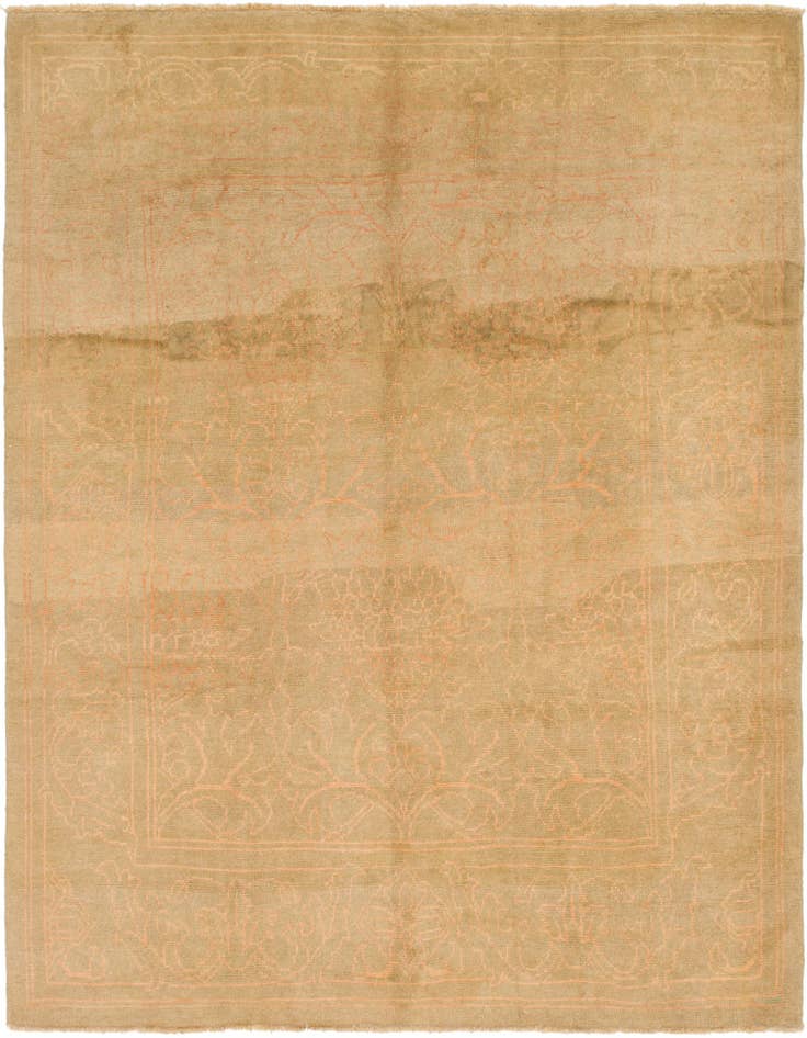 Detail image of 9' 2 x 10' 5 Hand Knotted Oushak Wool Square Rug