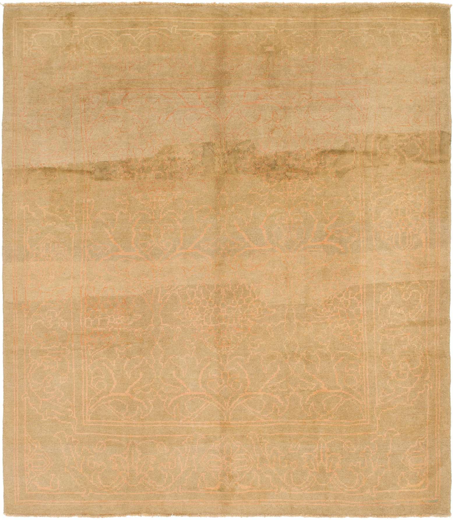 9' 2 x 10' 5 Hand Knotted Oushak Wool Square Rug