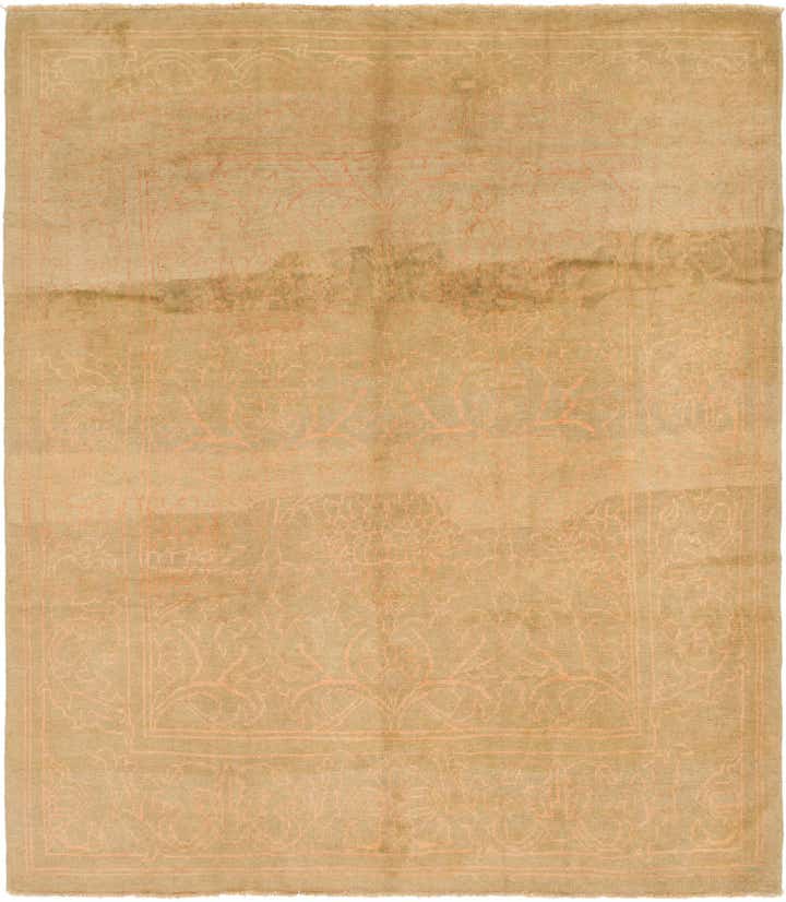9' 2 x 10' 5 Hand Knotted Oushak Wool Square Rug