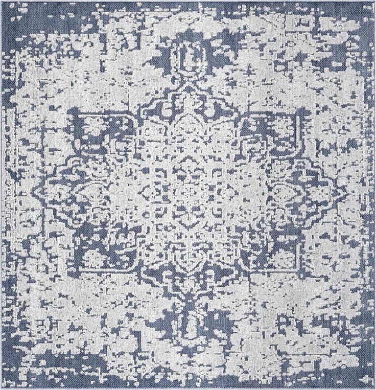 Detail image of 7' 10 x 7' 10 Easy-Clean Traditional Indoor / Outdoor Square Rug