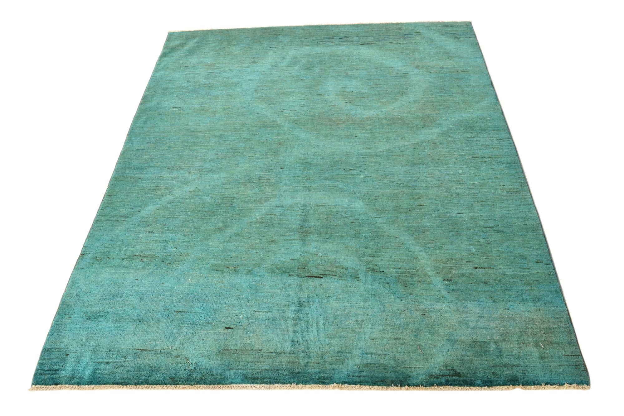 5' 3 x 6' 6 Hand Knotted Over-Dyed Ziegler Square Rug