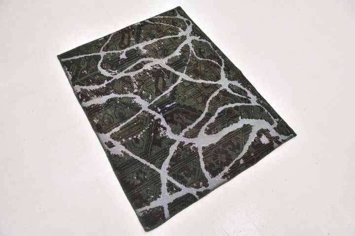 3' x 3' 10 Hand Knotted Ultra Vintage Persian Wool Square Rug