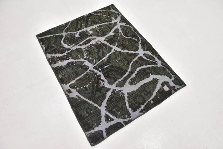 Detail image of 3' x 3' 10 Hand Knotted Ultra Vintage Persian Wool Square Rug