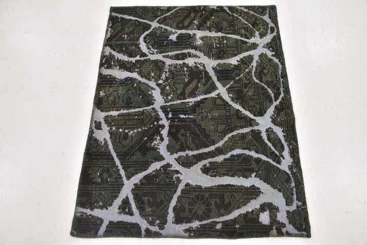 3' x 3' 10 Hand Knotted Ultra Vintage Persian Wool Square Rug