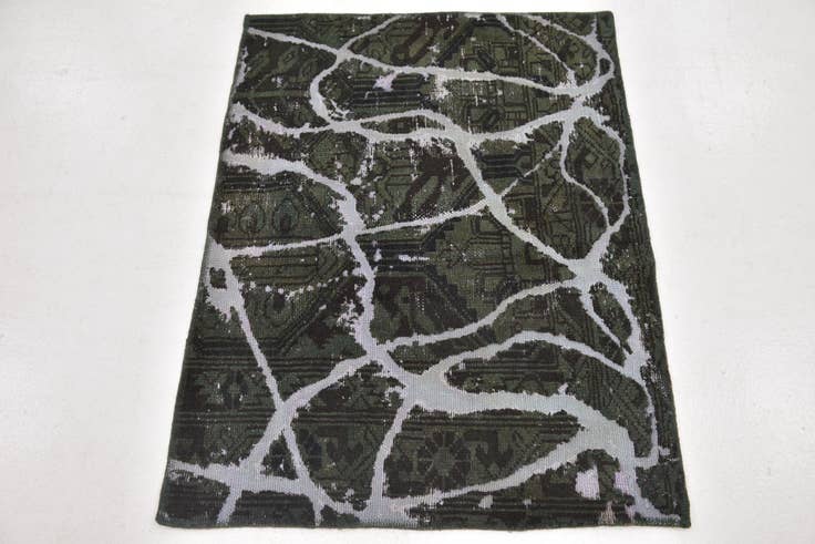 Detail image of 3' x 3' 10 Hand Knotted Ultra Vintage Persian Wool Square Rug