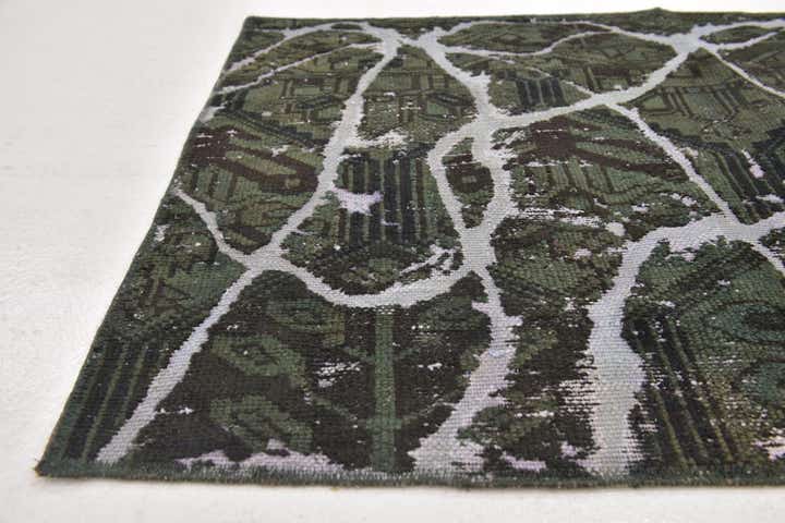 3' x 3' 10 Hand Knotted Ultra Vintage Persian Wool Square Rug