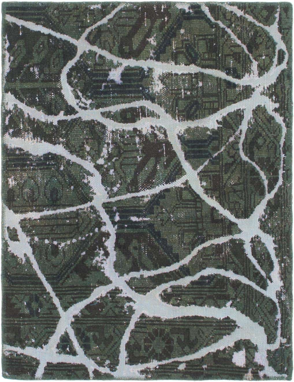 3' x 3' 10 Hand Knotted Ultra Vintage Persian Wool Square Rug