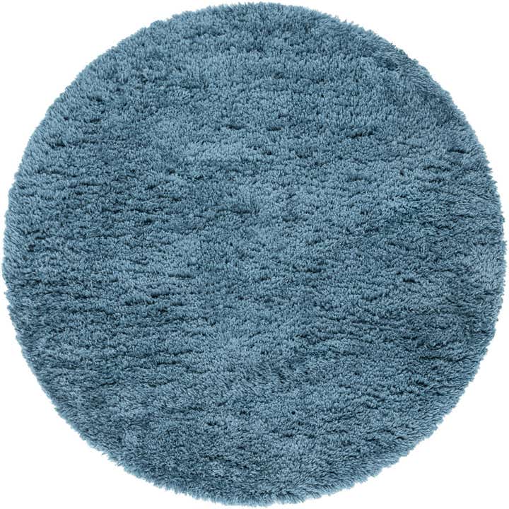 6' x 6' Olympia · Solid shag rug, aegean blue