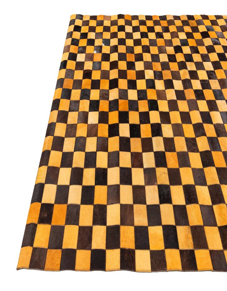 Detail image of 5' 2 x 8' 1 Cowhide Stocks Rug