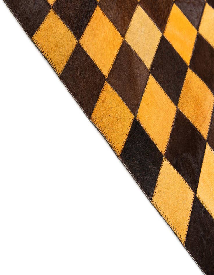 Detail image of 5' 2 x 8' 1 Cowhide Stocks Rug