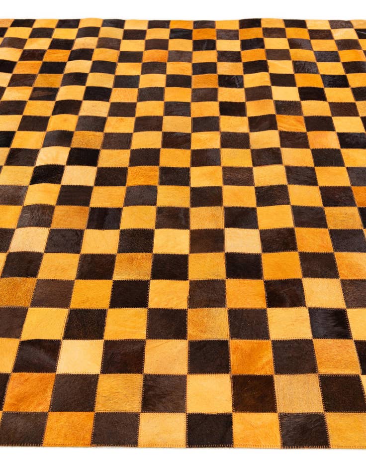 Detail image of 5' 2 x 8' Cowhide Stocks Rug