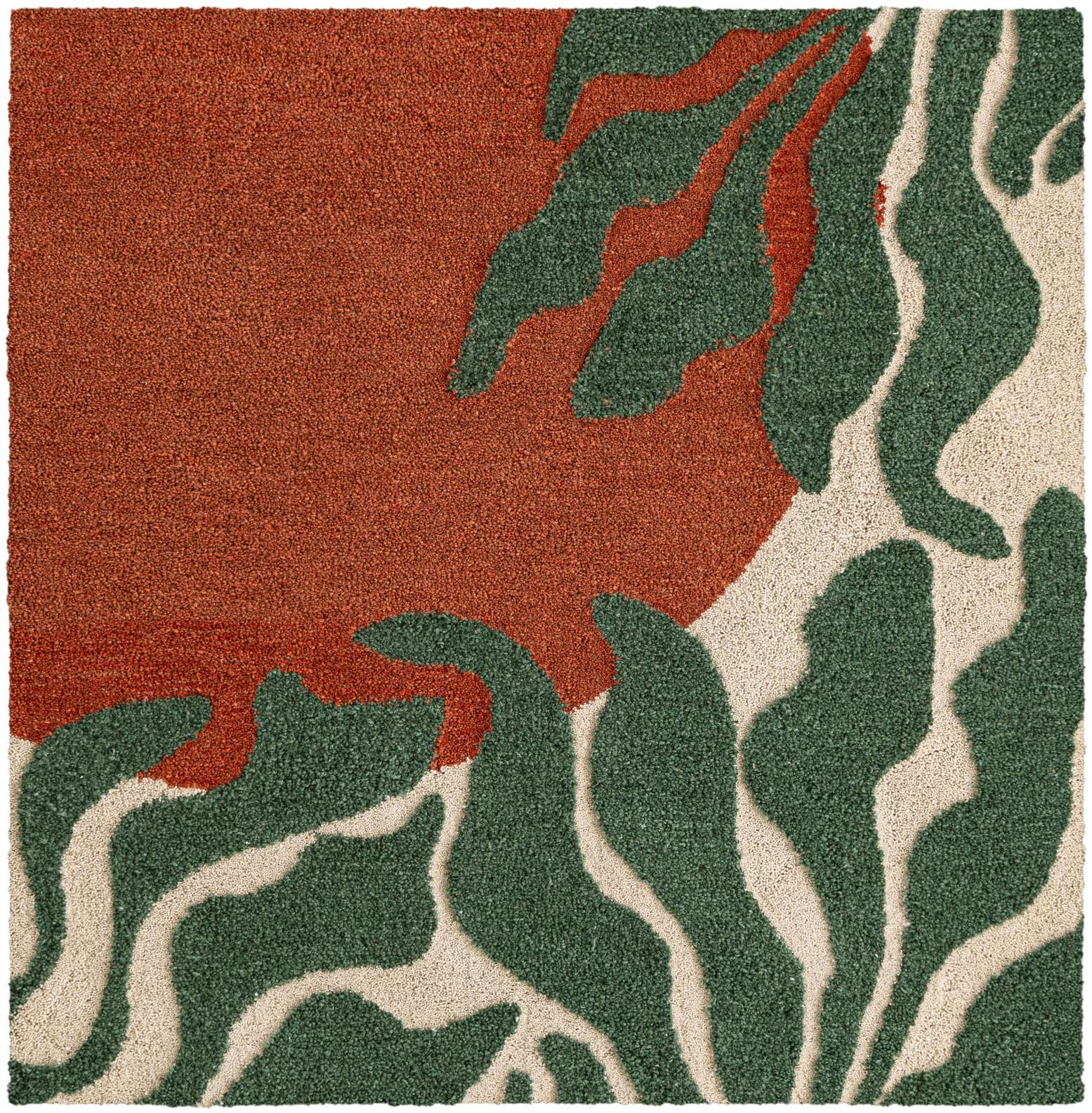 4' 1 x 4' 1 Handtufted Wool Square Rug