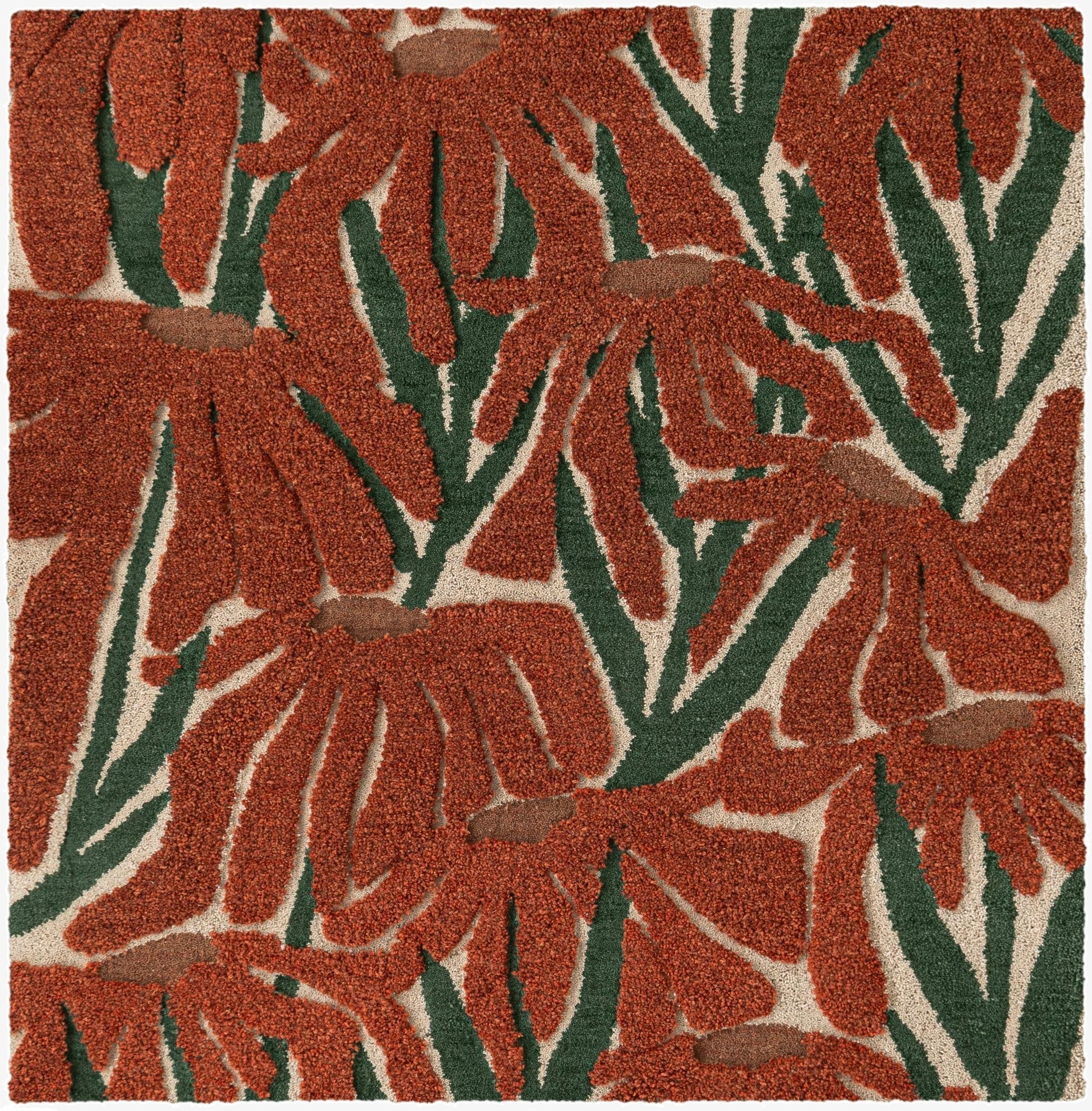 5' 1 x 5' 1 Handtufted Wool Square Rug