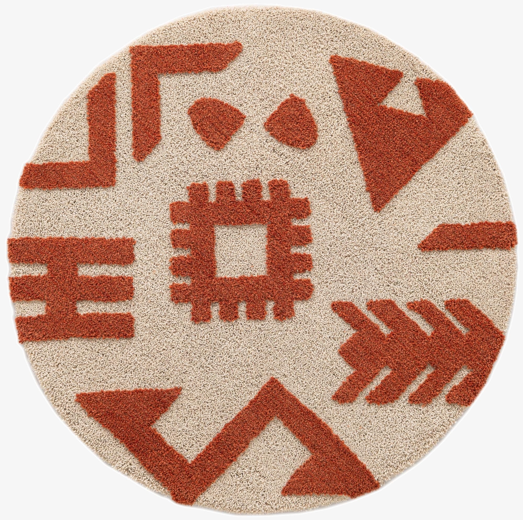 5' 1 x 5' 1 Handtufted Wool Round Rug