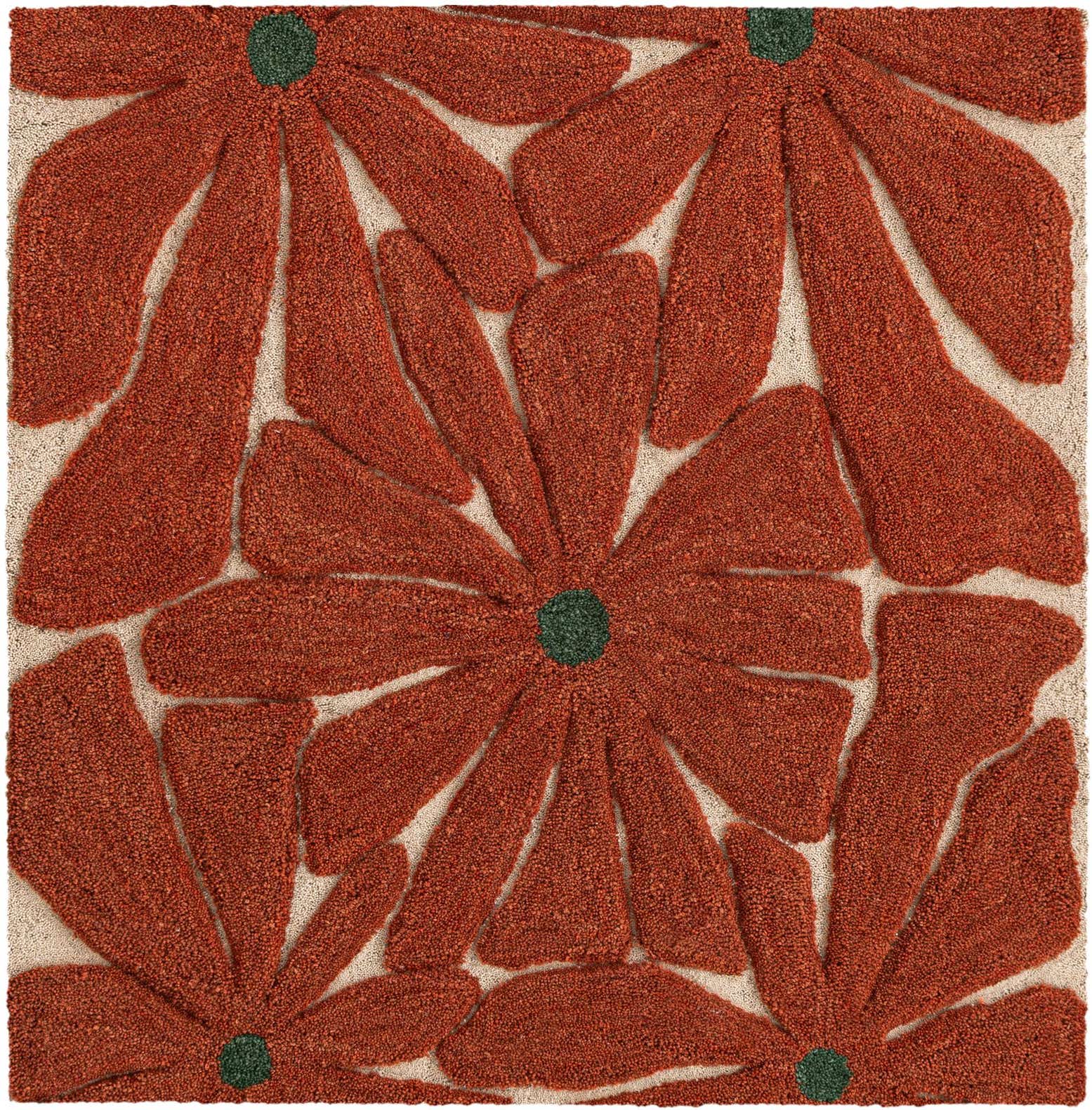 4' 1 x 4' 1 Handtufted Wool Square Rug