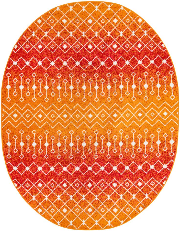 Detail image of 7' 10 x 10' Moroccan Trellis Oval Rug