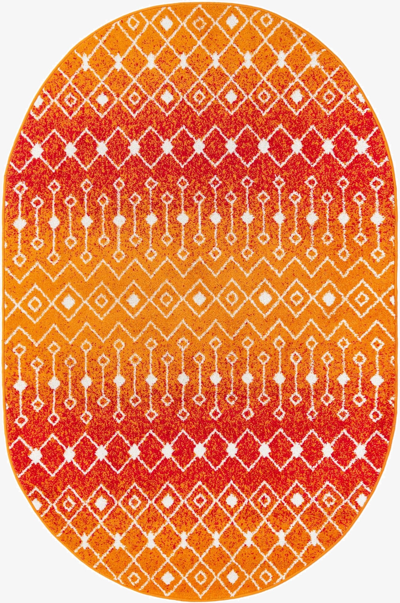 160cm x 245cm Moroccan Trellis Oval Rug