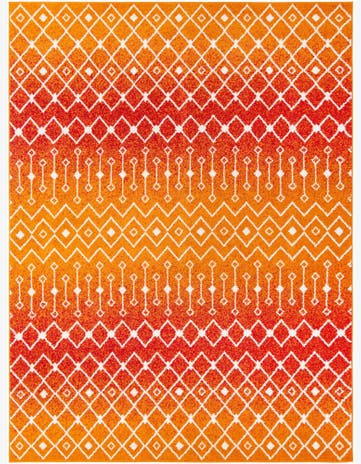 Orange and Red Moroccan Trellis Rug