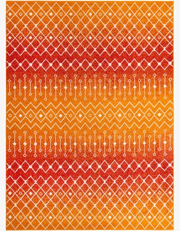 Orange and Red Moroccan Trellis Rug