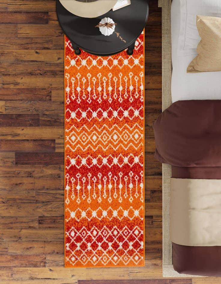 Detail image of 3' 3 x 16' 5 Moroccan Trellis Runner Rug