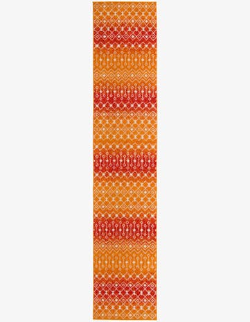 Orange and Red Moroccan Trellis Runner Rug