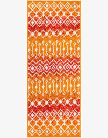 Orange and Red Moroccan Trellis Runner Rug