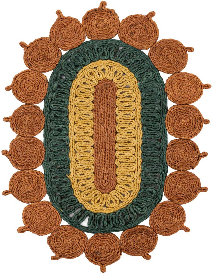 Detail image of 2' x 3' 1  Hand Braided Jute Oval Rug