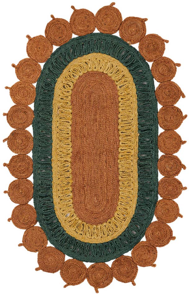 Vue détaillée : 95cm x 155cm Fait main Braided Jute Tapis Ovale
