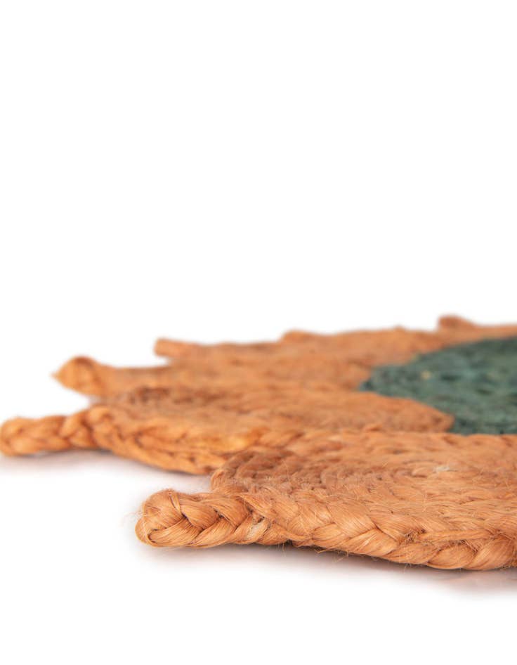Detail image of 4' 1 x 4' 1 Handmade Braided Jute Round Rug